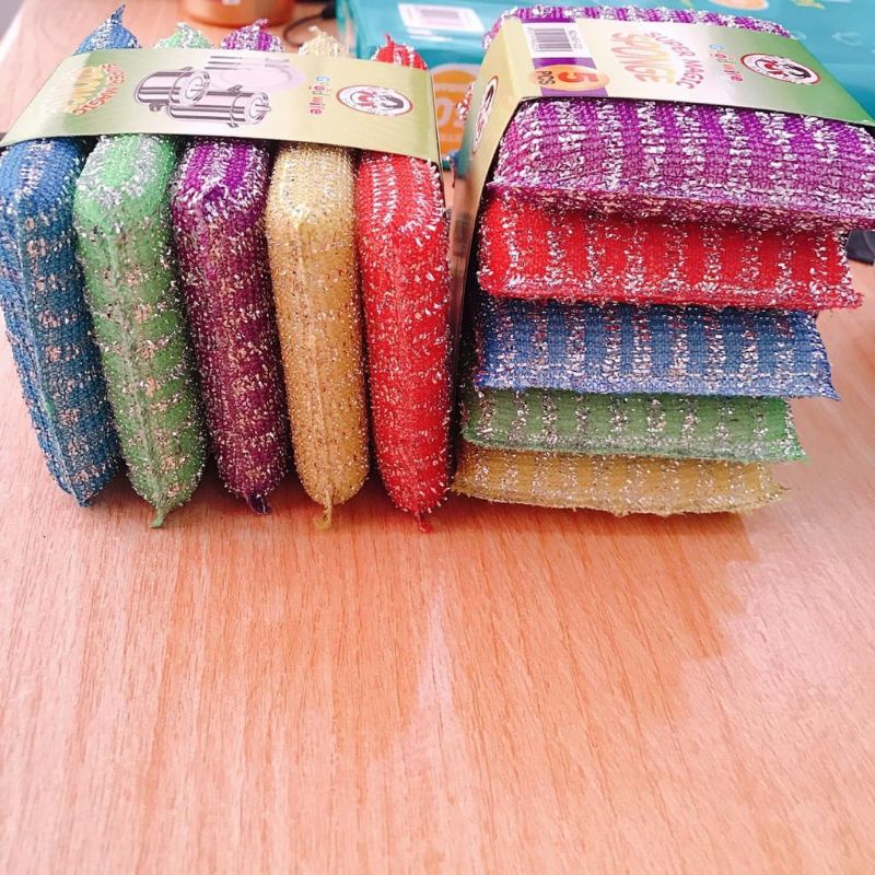 {DS} Spons Cuci Piring Warna Warni Sponge Busa Cuci Piring Sabut Jaring Serbaguna