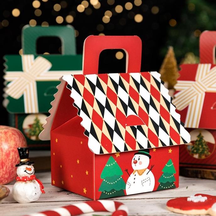 

Gift box kotak kado natal motif rumah kotak cookies natal box MCB06