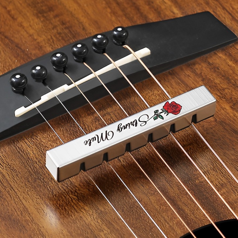 1pc Stempel Mute Bahan Stainless Steel Dengan 6 Pick Untuk Gitar