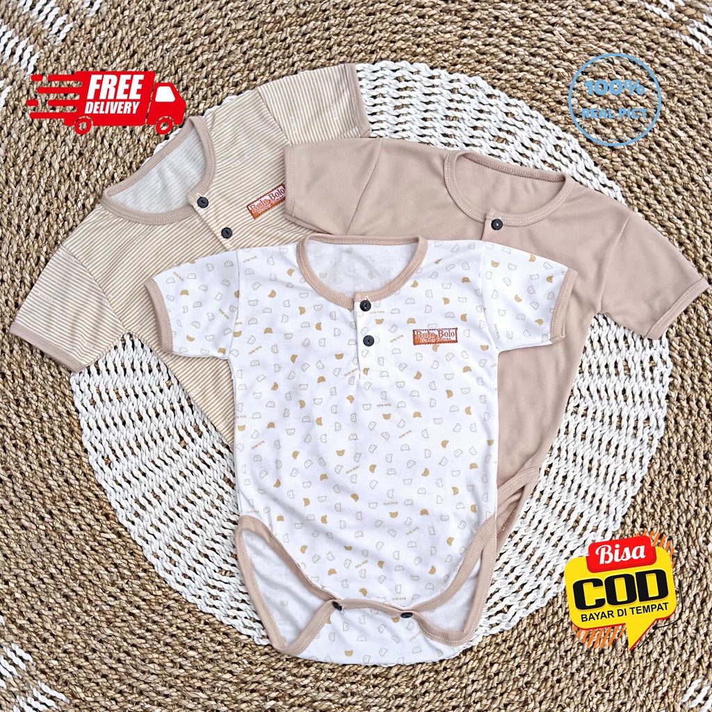 SALE 7.7 Serian Coklat Susu - 3 pcs Jumper Bayi Segitiga COKLAT SUSU SERIES 0 sd 6 Bulan merk SNI Bolo - Bolo / Baju Bayi Jumper Serian Coklat Susu