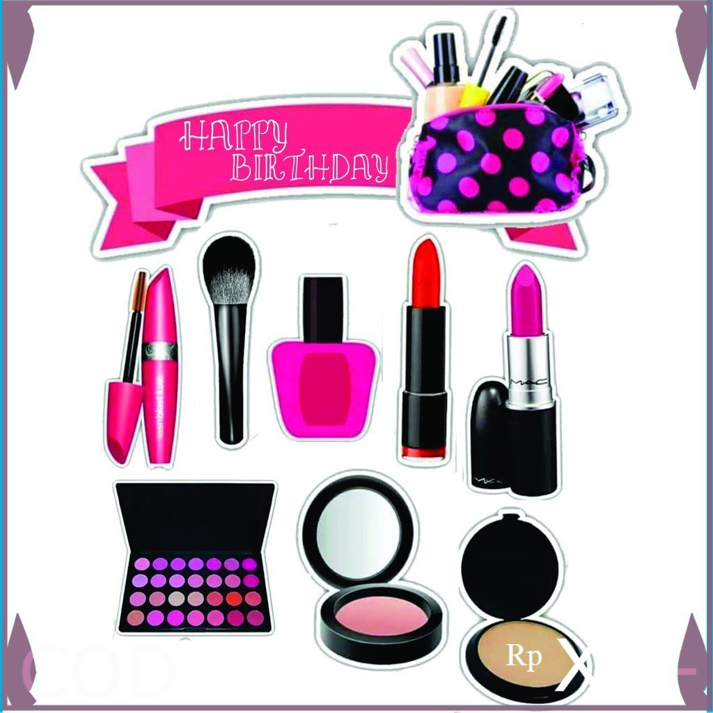 TOPER CETAK KERTAS TOPPER CAKE ULANG TAHUN / HIASAN KUE MAKEUP