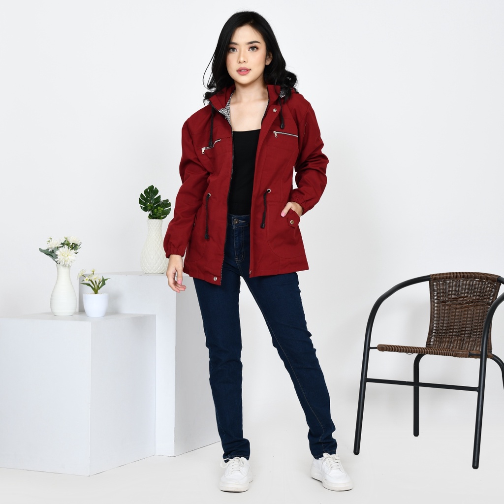 Jacket Parka Wanita Tebal Anti Dingin Bahan Baby Kanvas Premium