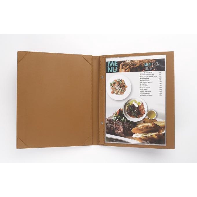 

BUKU MENU RESTORAN KULIT ISI PLASTIK A4 - READY STOCK - CAFE