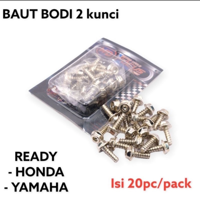 baut body Chrome thailand stenlis yamaha mio soul xeon fino isi 20 pcs