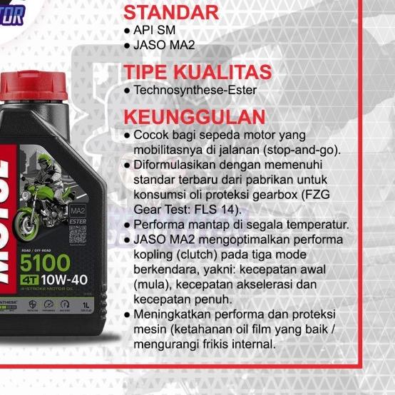 MOTUL 4 TAK 5100 10W40 1L OLI MESIN MOTOR KUALITAS PREMIUM ORIGINAL