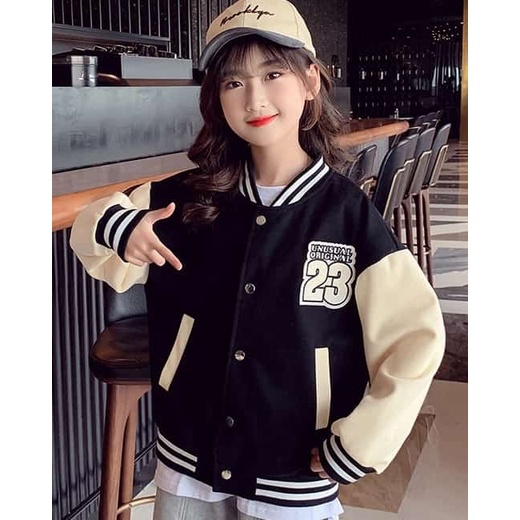 Unusaual 23 Jaket Anak Ja'ket Baseball Jacket Versity Jeket Kekinian Anak 9-11 Tahun Koreaan Style O