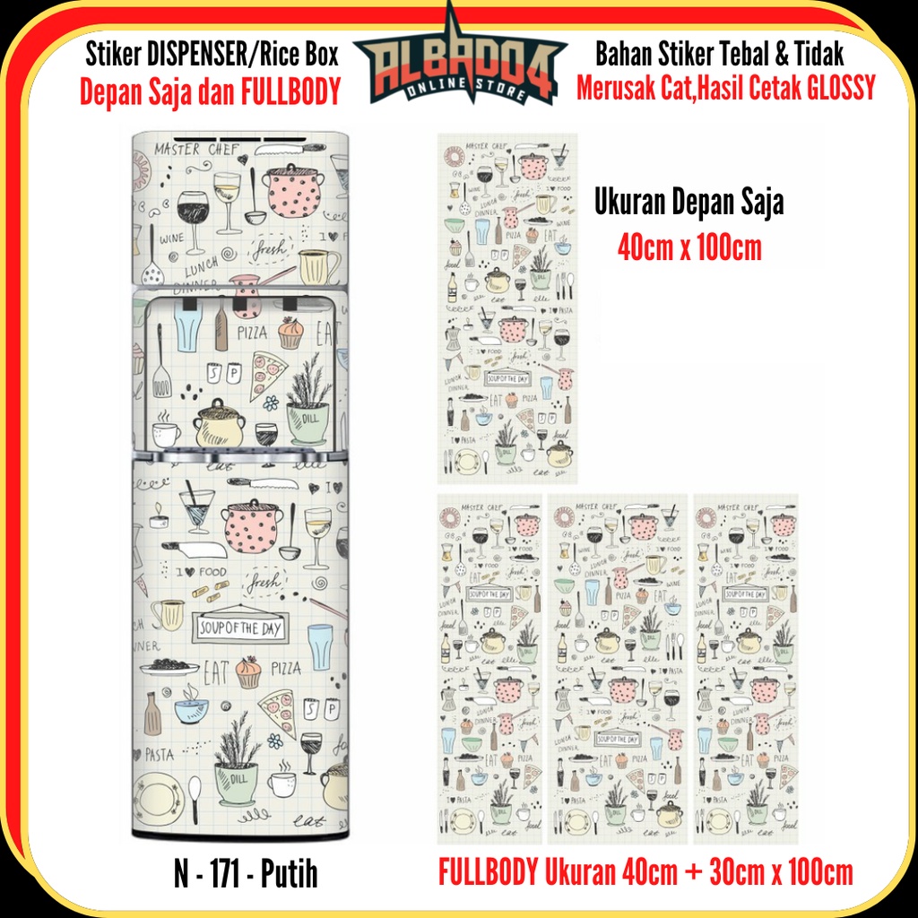 Stiker Dispenser dan Rice Box Motif Masterchef