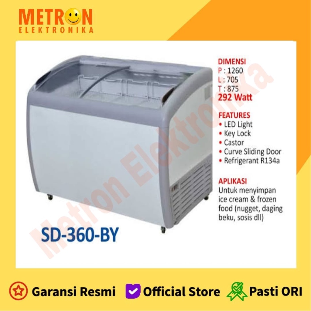 GEA SD 360 BY - SLIDING CURVE GLASS FREEZER 360 LITER / SD360BY