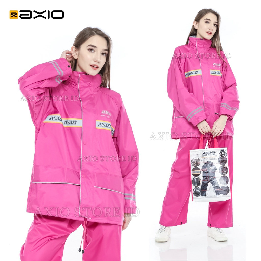 Jas Hujan Axio Pink Series Original Special Product Waterproof