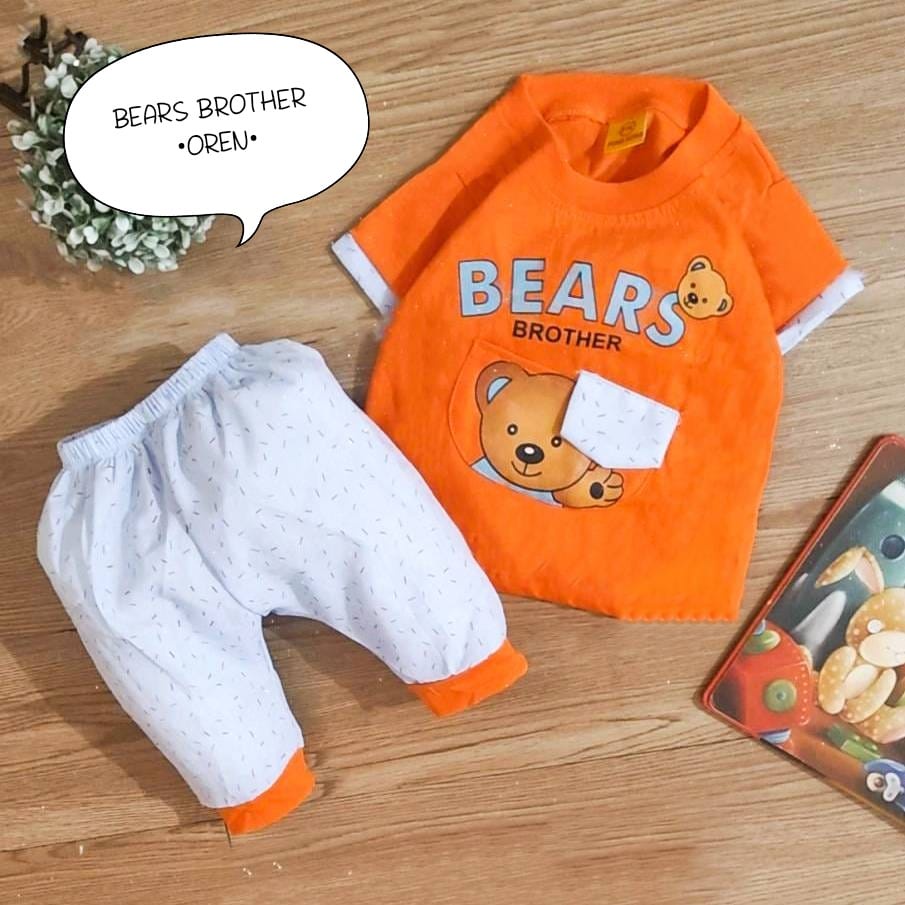 Setelan Baju Bayi Laki-Laki 0-6 Bulan Atasan Dan Celana Motif Trip Dan Slam Dunk / Pakaian Anak Cowok