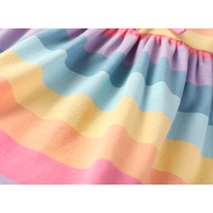 [Brandedbaby] 6M-4T DRESS CASUAL ANAK STRIPE RAINBOW IMPORT