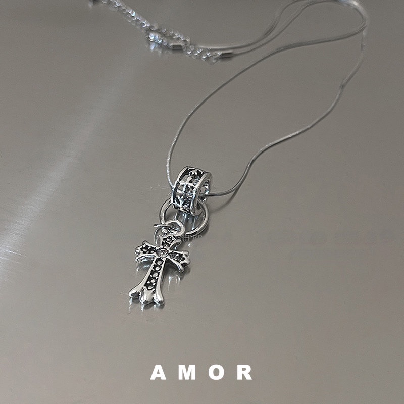 Kalung Rantai 2k Liontin Hati Lapis Ganda Untuk Wanita