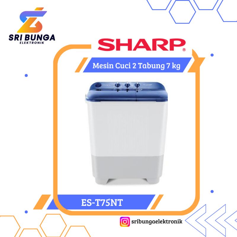 SHARP Mesin Cuci 2 Tabung ES-T 75NT 95NT 7 kg 9kg Puremagic