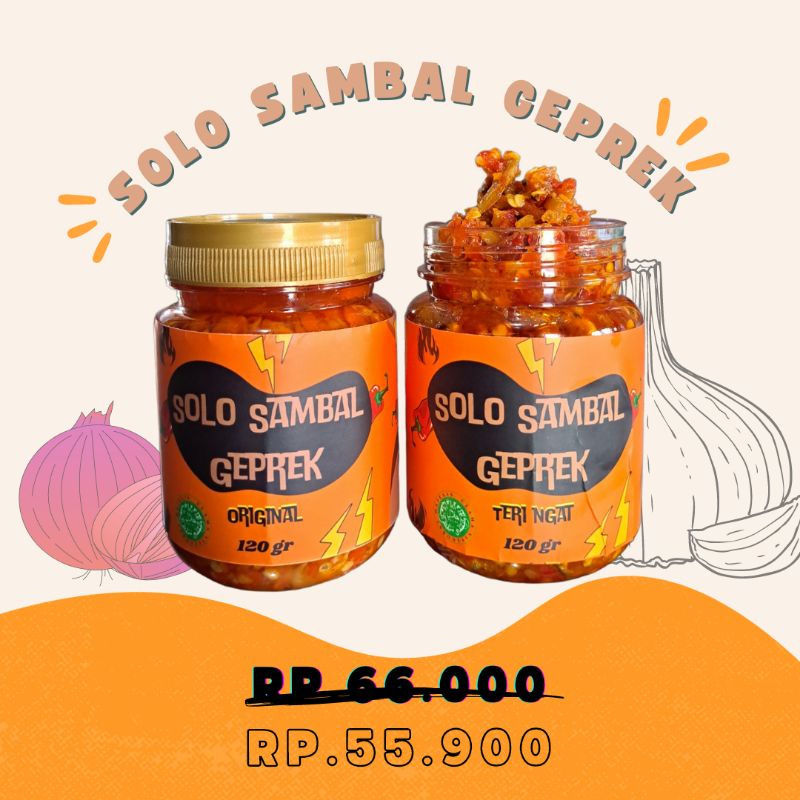 

Terlaris! 2 solo sambal geprek original + teri ngat 200gr