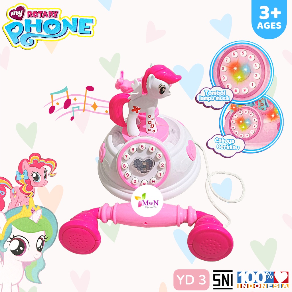 MWN Mainan Telephone Kuda Poni My Rotary Phone YD 3