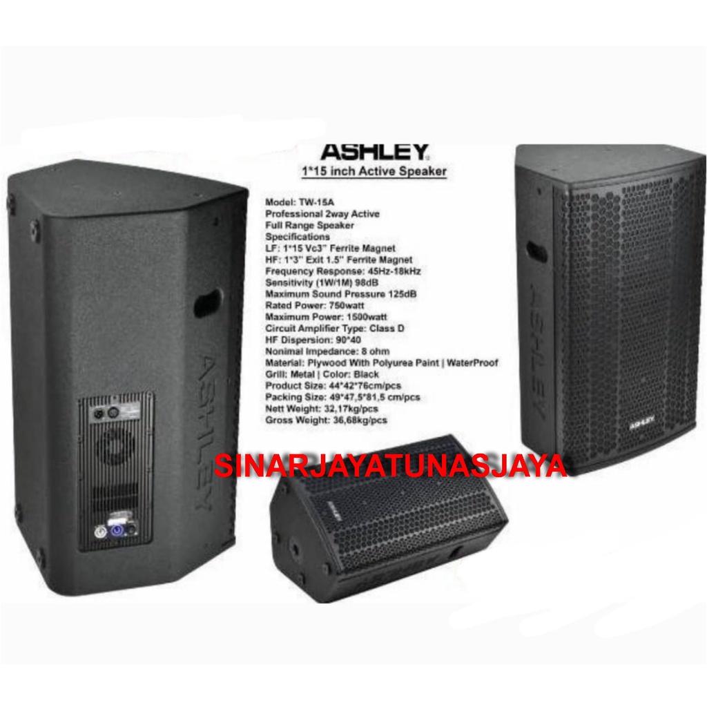 Speaker Aktif 15 Inch Ashley TW-15A / TW15A Original Ashley TW 15 A