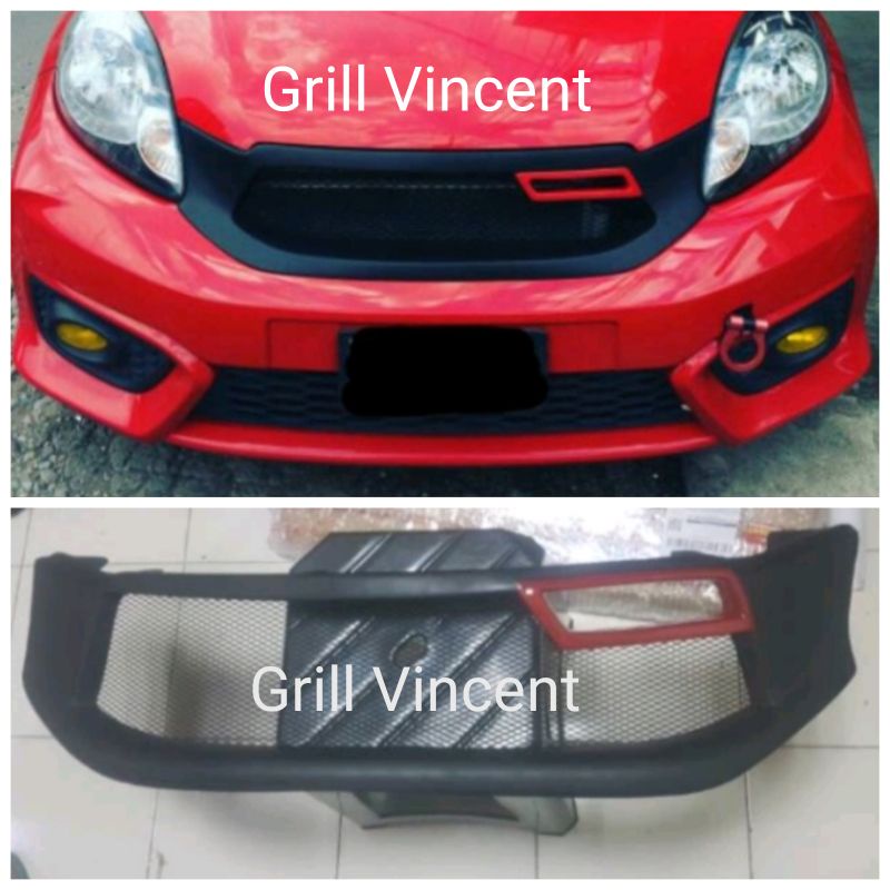 Grill depan honda brio satya brio rs 2016 2017 mugen style list Merah