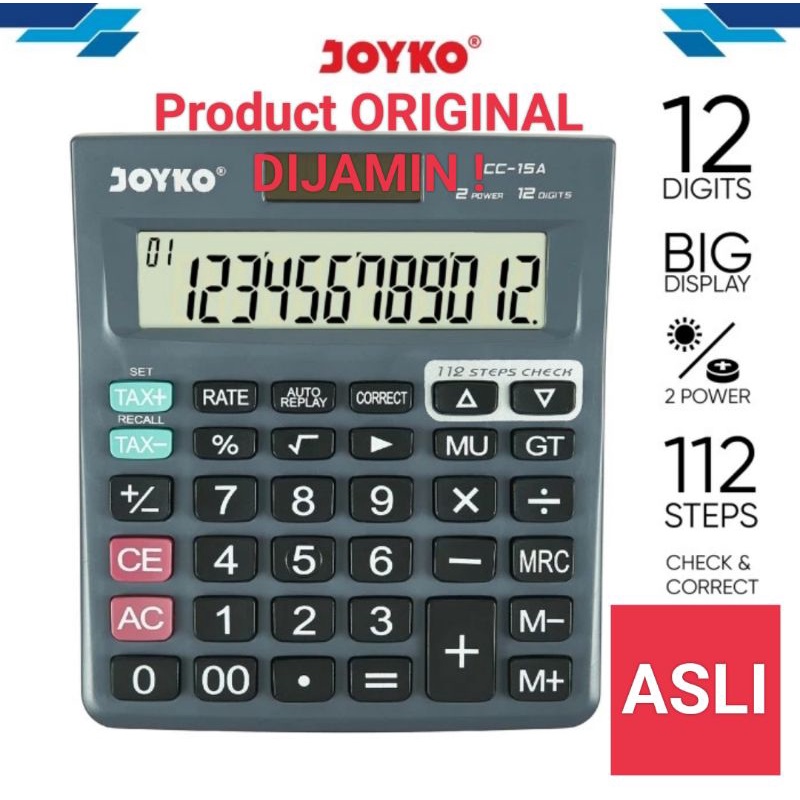 

Calculator Kalkulator Joyko CC-15A 12 Digits Check Correct