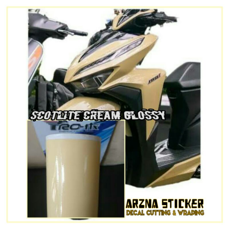 Stiker skotlet warna cream / skotlete cream glossy / skotlet beige super glossy
