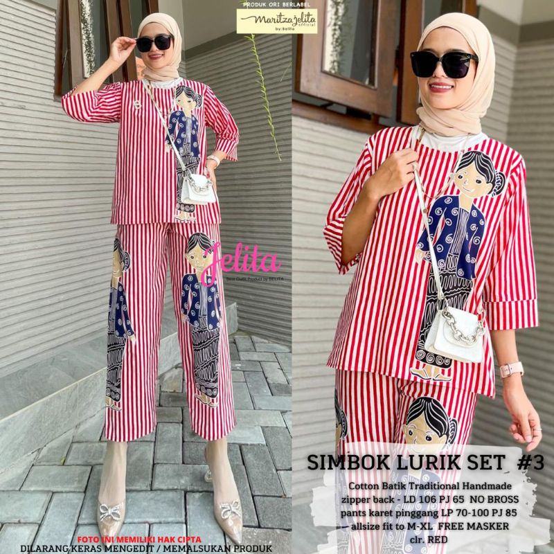 SETELAN BAJU CELANA BATIK TRADISIONAL / BU TEDJO SET SIMBOK JAMU