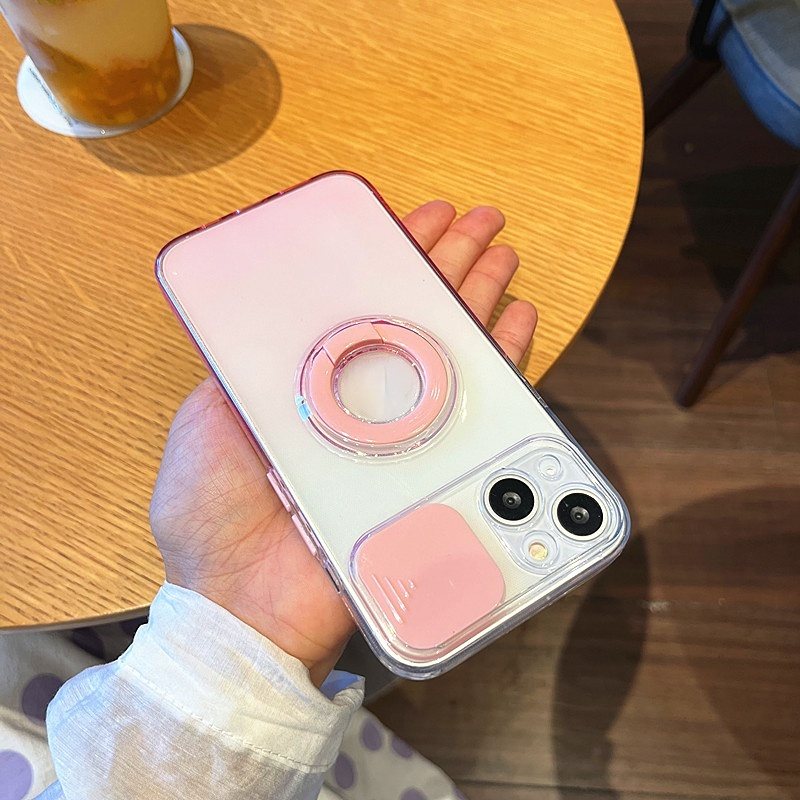 Casing iPhone 11 12 Pro Max 14 Gradient Camera Protection with i-Ring Softcase