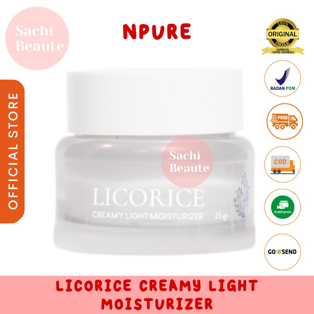 NPURE LICORICE CREAMY LIGHT MOISTURIZER Mencerahkan Melembabkan Kulit