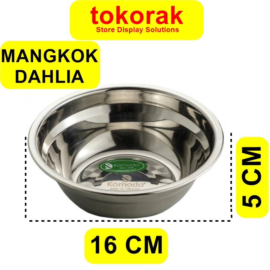 MANGKOK STAINLESS DAHLIA 16 CM KOMODO - BASKOM KOBOKAN - WADAH KUAH