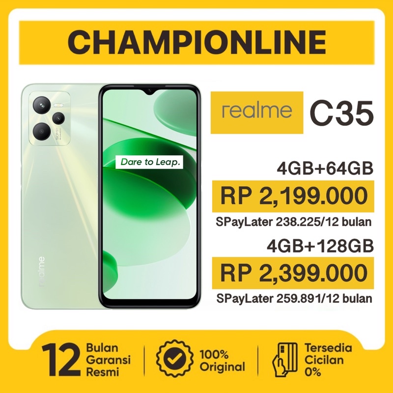 Jual REALME C35 4/64 4/128 4GB 64GB 128GB GARANSI RESMI 1 TAHUN ...