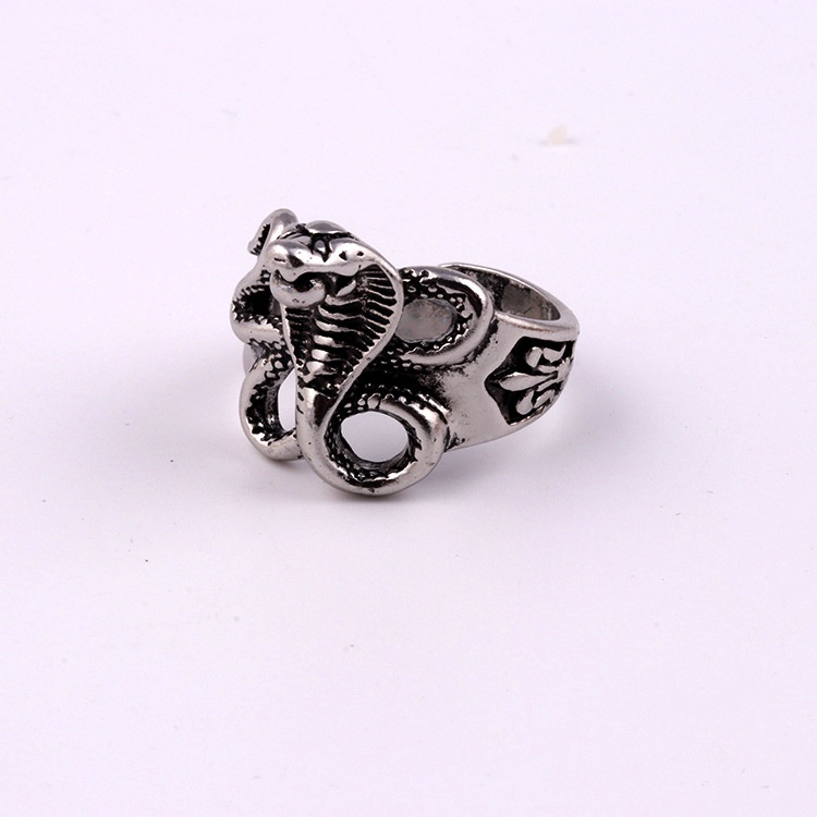 Cincin Desain Hewan Ular Zodiak Gaya Vintage Eropa Amerika retro Untuk Pria