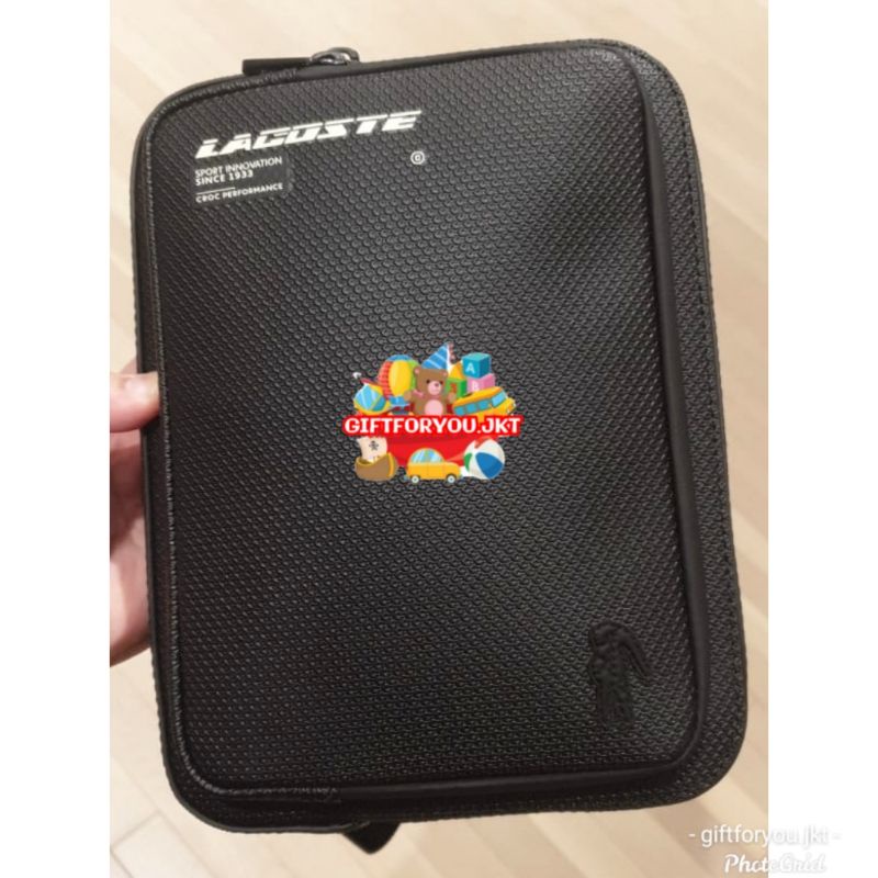Lacoste Men's Chantaco Contrast Branded Zip Reporter Bag Tas Selempang Pria Cowok Laki-Laki Man Cros