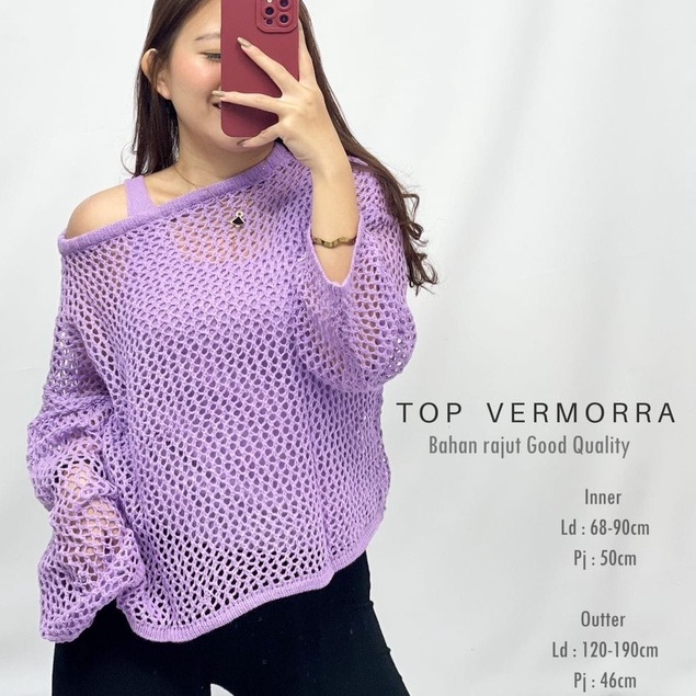 HOPYLOVY - TOP VERMORRA RAJUT / ATASAN + INNER RAJUT / Fashion Wanita