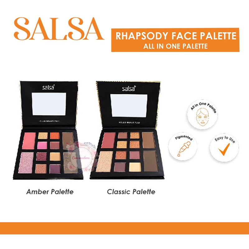 SALSA RHAPSODY FACE PALETTE || PALET EYESHADOW BLUSHON CONTOUR HIGHLIGHTER