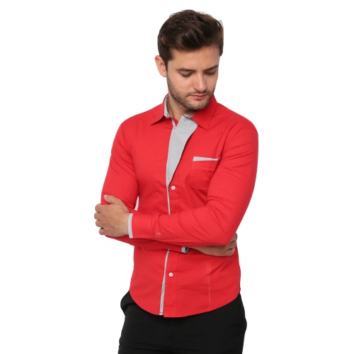 Kemeja Pria Polos Slim Fit Panjang Katun - Banyak Pilihan Warna LNG (COMB)