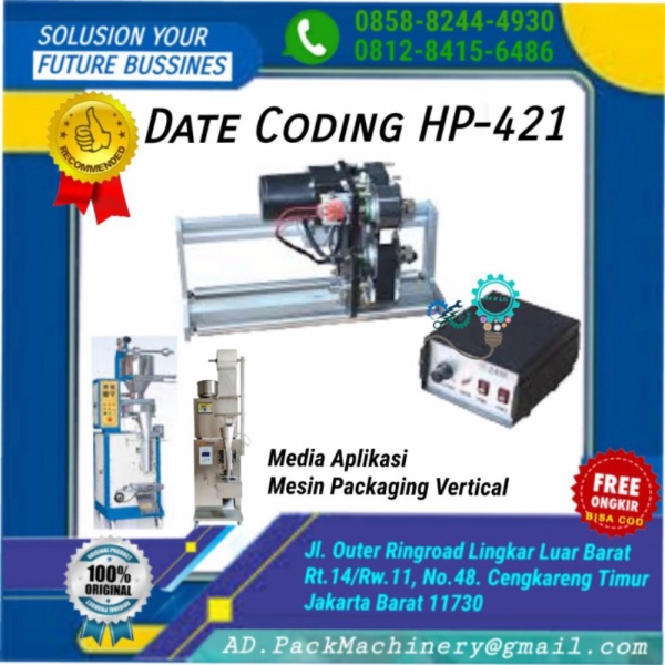 

Dijual onderdil Mesin Coding Expired date HP-421 Cetak kode kadaluarsa 26SZ2 Diskon