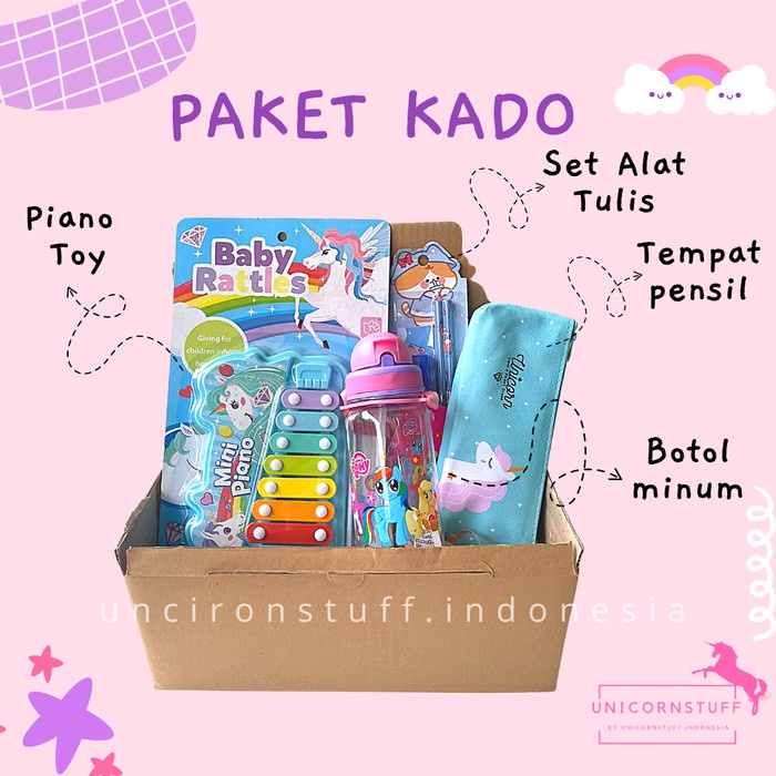 Unicorn Box Paket kado Pony Hadiah Ulang Tahun Set Anak Perempuan