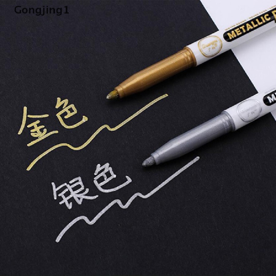 Permanen Spidol Resin Emas Perak Gold Silver Quick Dry Mudah Kering Permanent Marker Stationery Office Tools Peralatan Perlengkapan Menulis Waterproof Art Kesenian Kerajinan Craft Alat Tulis Kantor Sekolah DIY Good Quality Awet Murah Grosir Prakaya Malang