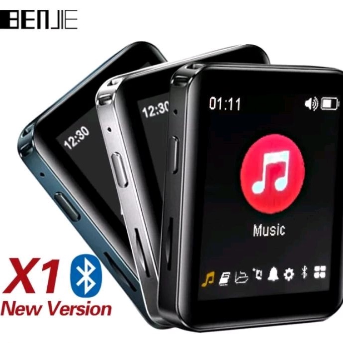 Benjie X1 Layar Sentuh Bluetooth video metal mp3 Player portable FM radio full screen seperti Apple iPod nano Sony Walkman ruizu