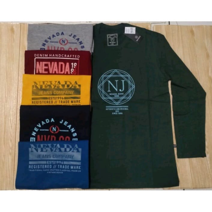 DAPAT 3PCS KAOS NEVADA LENGAN PANJANG BAHAN CATTON COMBET 24S FULL HANDTAG MATAHARI / KAOS PANJANG P