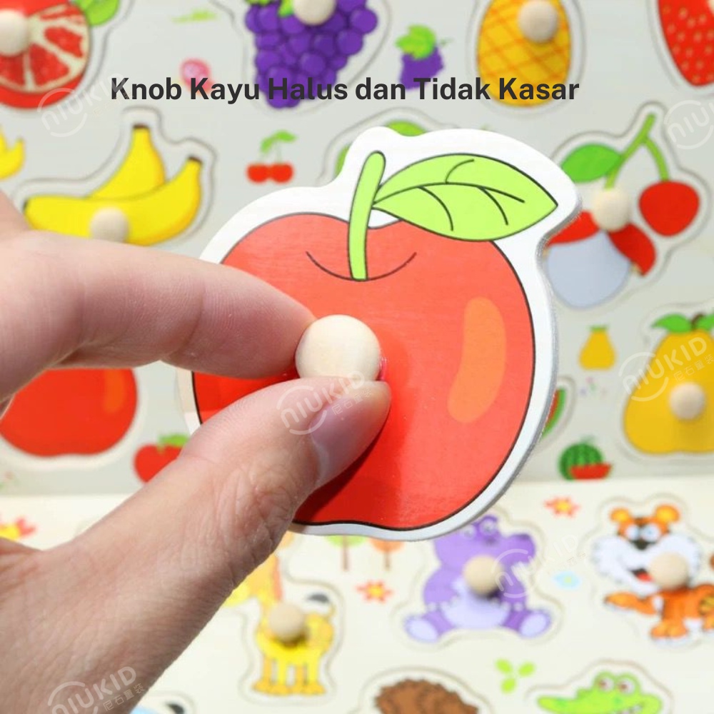 NIUKID PUZZLE KAYU KNOB ANAK / MAINAN EDUKASI KAYU BALITA DAN ANAK / MAINAN KAYU EDUKASI EDUKATIF