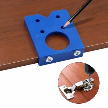 GS8U Fnicel Alat Bantu Bor Engsel Pintu Hinge Hole Drill Guide Woodworking Locator Positioner 35 Mm Cdb35 Blue Or-i