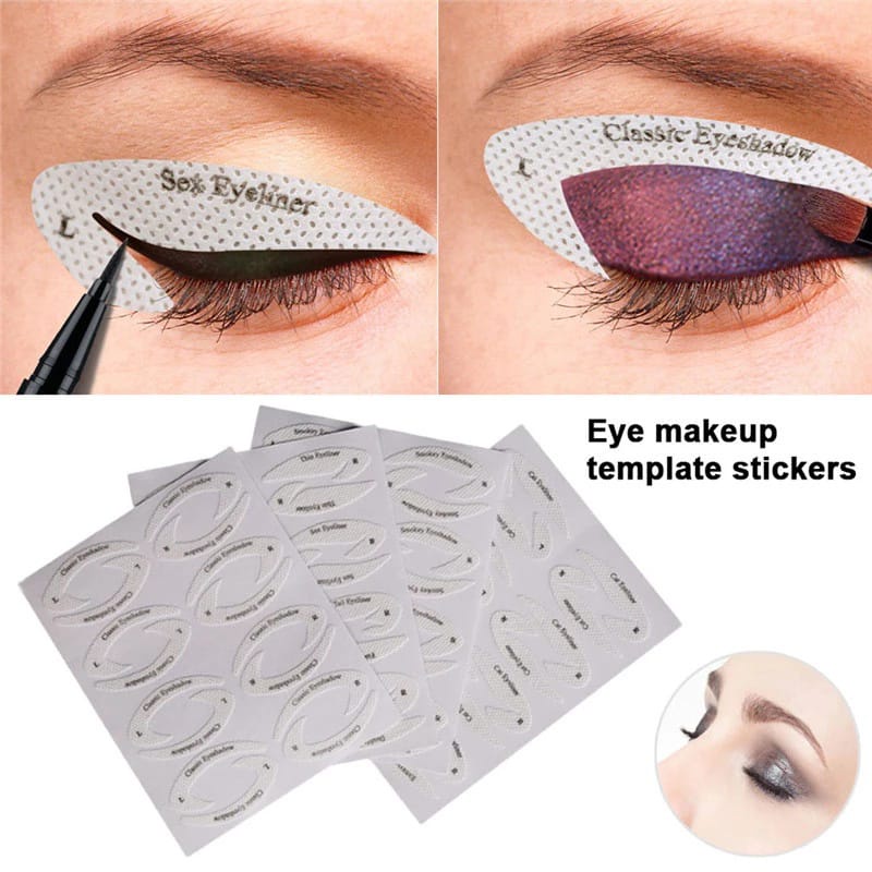 Eyeliner DIY Untuk Pemula Stiker Cat Line Cetakan Eyeliner Dan Shadow Bahan Non Woven Untuk Anak Perempuan F846