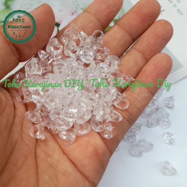 (50 pcs) Aplikasi Tempelan /cantolan Alas Clay Resin