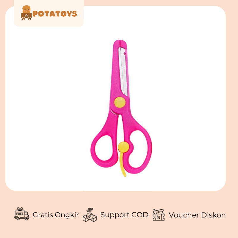 [ Potatoys ] Rounded Scissors / Gunting Anak Plastik/ Safety Scissors/ Ujung Rounded / Gunting Aman Untuk Anak