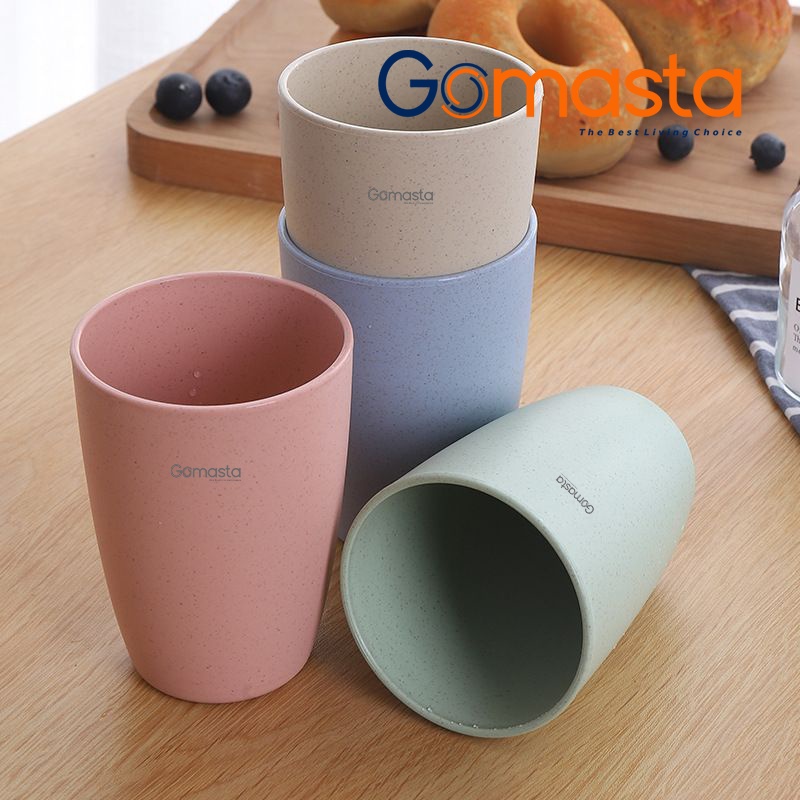 Murah Lebay GO-G01 Gelas Teh 10cm Wheatstraw Cangkir Plastik Cup Gelas Susu Gelas Teh Warna Pastel