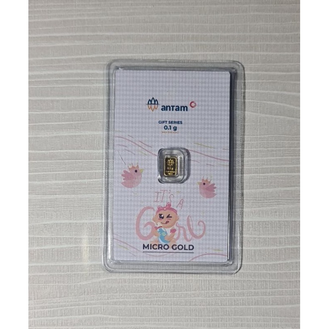 Logam Mulia Micro Gold Series Welcome Baby Girl 0.1gr