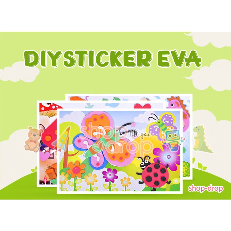 Montessori - Mainan edukasi anak - Puzzle anak Sticker Eva Foam 3D - DIY 3D Eva - Mainan Tempel Anak - Tempel Eva Stiker Eva