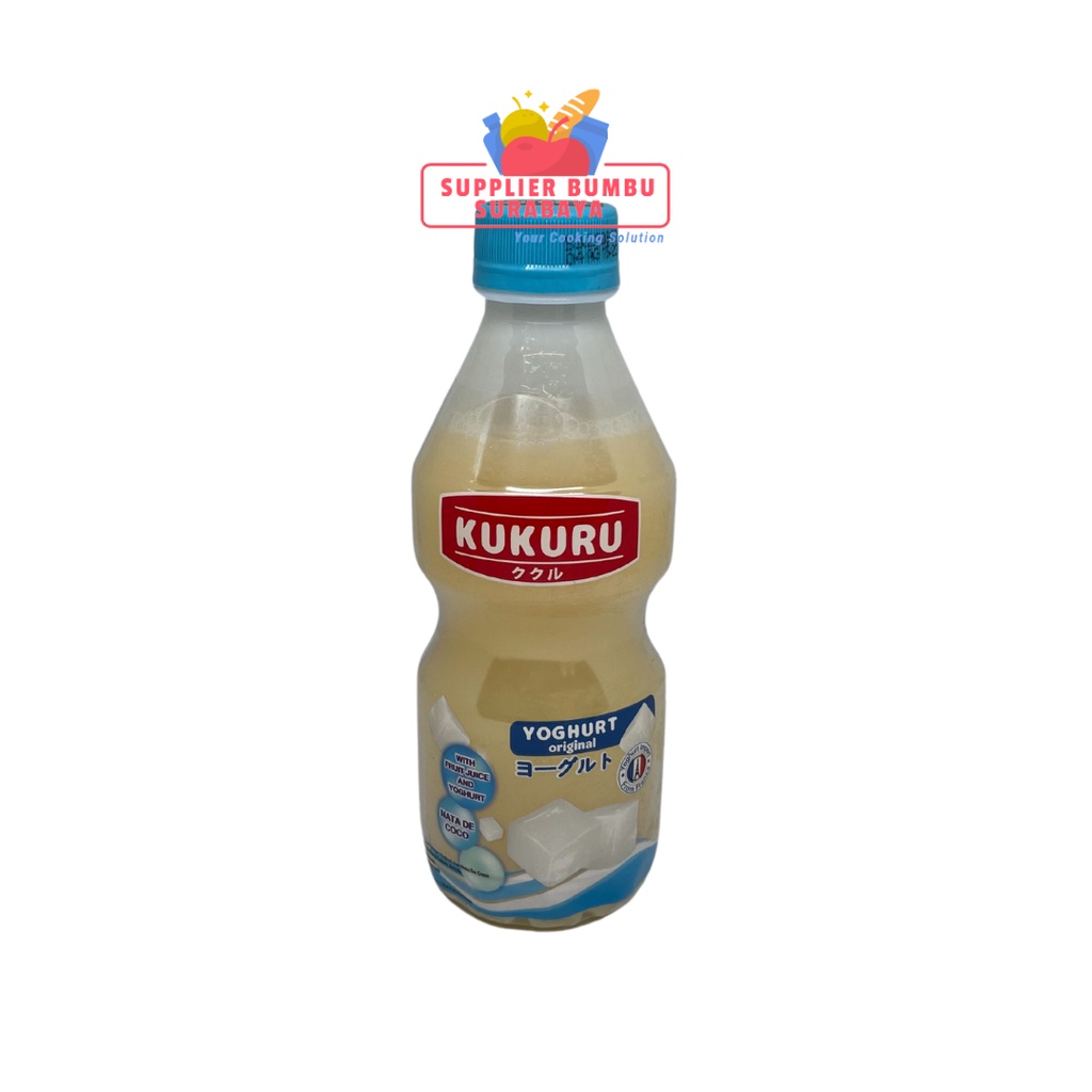 Kukuru Yoghurt With Nata De Coco Yogurt Strawberry Lychee 280ml