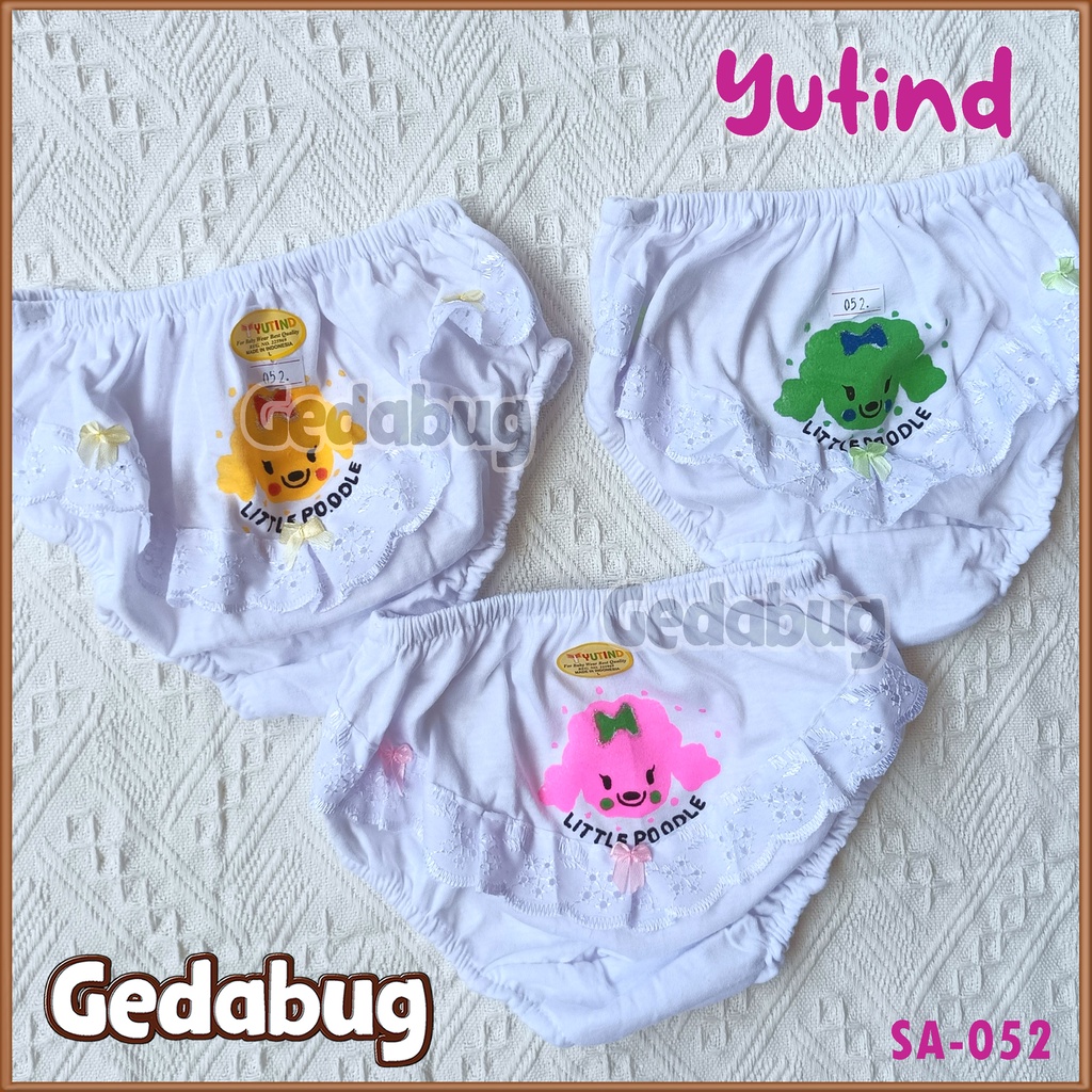 Celana dalam anak Yutind 052 RENDA | Celana dalam anak renda dasar putih CD kids perempuan