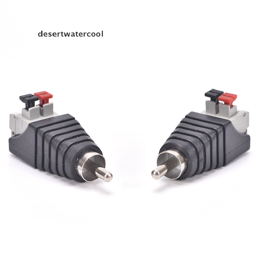 Deid 2PCS Adapter Konektor Kabel Speaker A / V Ke RCA Male