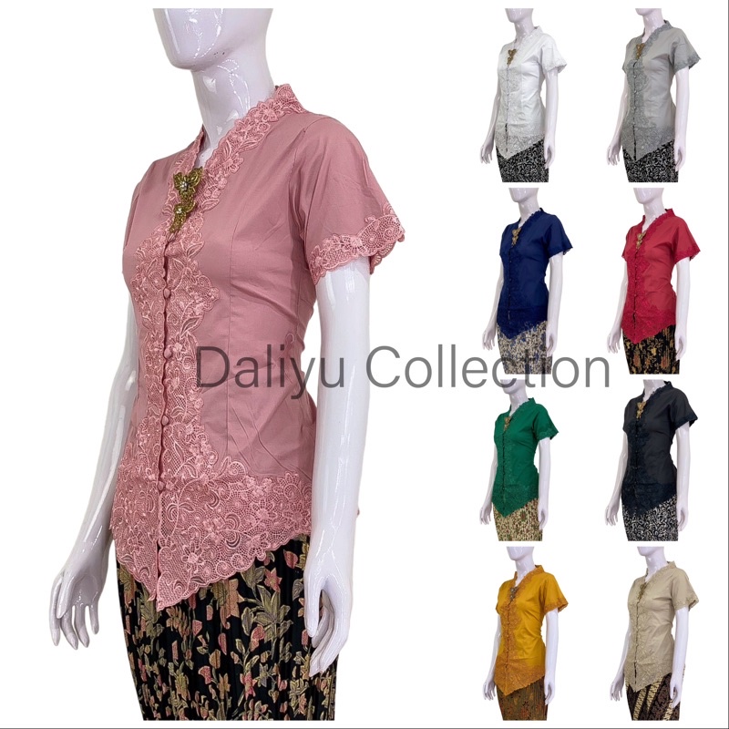 ESS01 - Daliyu KEBAYA ENCIM LENGAN PENDEK BORDIR SENADA Katun Stretch / S M L XL